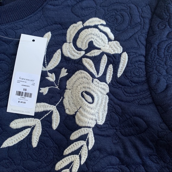 Francesca’s Floral Embossed Sweatshirt - Picture 2 of 4